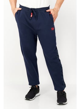 اشتري Men Regular Fit Brand Logo Drawstring Jogger Pants, Navy في الامارات