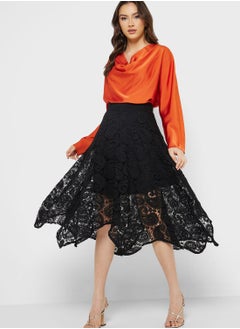 Buy Tiered Lace Detail Skirt in UAE