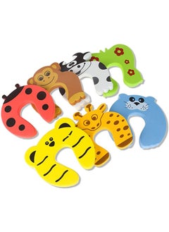 اشتري Door Stopper, 7pcs Child Safety Animal Cushion Hinge Door Stop/Decorative Rubber Cat Finger Protector/pinch Finger Guard Security Super Cute Animals Prevent Door Slamming Shut في الامارات