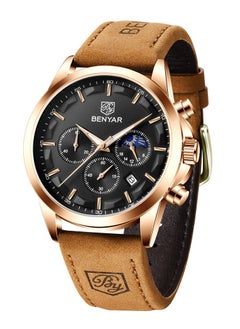 Buy Watches for Men Quartz Watch Leather Waterproof Chronograph Watch 5160 in Saudi Arabia