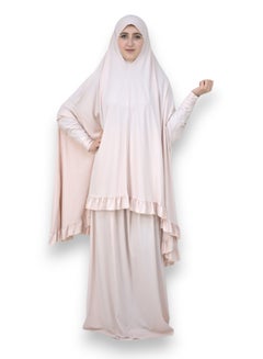 Buy Long prayer dress with sleeves two pieces . in UAE