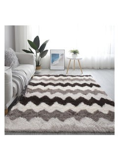 اشتري Modern Wool Fluffy Floor Mat Carpet with Anti slip High Pile Bottom with Upgraded Foam (Size 120×160CM) في الامارات