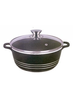 Buy Ceramic Non-Stick Casserole Pot With Lid Black/Red/Clear 20cm in UAE