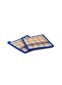 Buy Joanna 2-Piece Pot Holder Set 20X20Cm - Yellow in UAE