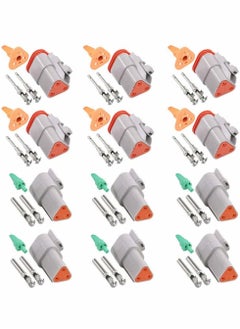 اشتري DT Connector 3 Pin Gray Waterproof Electrical Wire Plug 42PC Way Sealed Male and Female for Motorcycle Scooter Car Truck Boats في السعودية