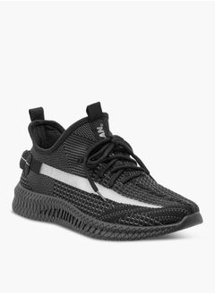 Buy Mesh Detail Sports Shoes with Lace-Up Closure in Saudi Arabia