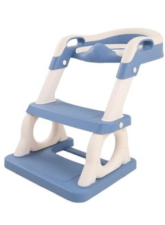 Buy Potty Training Seat, Foldable Potty Chair with Step Stool Ladder, Kids Training Toilet Seat for Boys and Girls (Blue) in Saudi Arabia