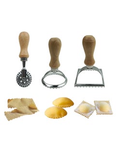 Buy Ravioli Stamp Cutter Large Round Square Ravioli Maker and Dough Wheel Cutter Metal Pasta Stamp Press Mold for Italian Ravioli Pasta Dumplings Lasagna Pierogi Wonton Pastry 3 Set in Saudi Arabia