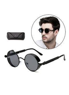 Buy Fashionable Vintage Steampunk Metal Round sunglasses with lenses in Saudi Arabia