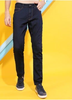 Buy Slim Fit Mid Rise Clean Look Jeans in Saudi Arabia