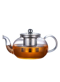 اشتري Borosilicate Glass Teapot Clear 1Liters，Borosilicate Glass Teapot With Heat Resistant Stainless Steel Infuser Tea Pot في الامارات