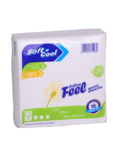 Buy 25 Pieces Soft N Cool Cotton Feel Paper Napkin 40x40cm in Saudi Arabia