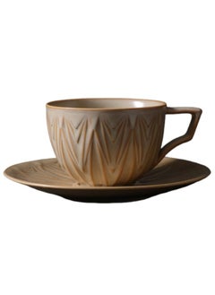 Buy Retro Coffee Set Ceramic Coffee cup and Saucer Set Mug，Tumbler， 250ML in Saudi Arabia