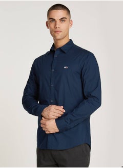 Buy Men's Regular Entry Poplin Casual Shirt - Cotton, Blue in UAE