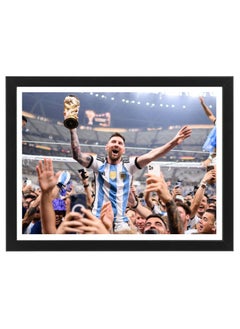 Buy Lionel Messi Argentina Champion Autographed Poster with Frame 30x40cm in UAE