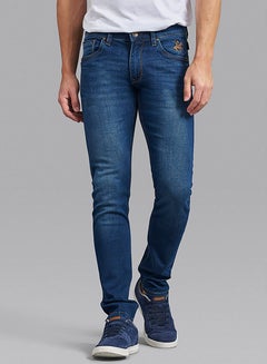 Buy Men's Bleached Jeans In Dutch Blue in UAE
