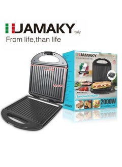 Buy Sandwich Maker 2000 Watt with Italian technology - with Fixed Grill, JMK2010A, Powerful Heater for Quick Setting, Beautifully Designed, Easy to Use and Powerful Heater in Egypt