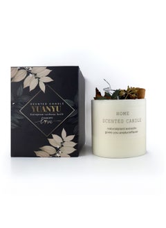 Buy scented candle with spring flowers and dried cinnamon pieces in UAE