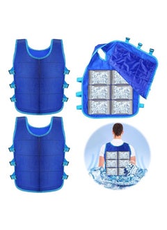 اشتري 2 PCS Cooling Vest with 48 Pcs Ice Pack, Evaporative Cooling Vest for Men Women, Adjustable Ice Vest, for Men Women Hot Weather Working Running, Water Activated PVA Body Cooler Clothing (L) في السعودية