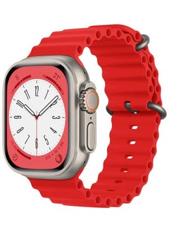 Buy Silicone strap For Apple watch Series 4/5/6/7/8/Ultra Sizes 42/44/45/49mm(Red) in Egypt