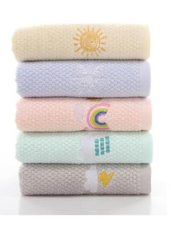 Buy 5Pcs Children's Facial Towel, Soft Kids Face Towels Cotton, Face Cloth Wash Set, Multicolor Kids Washcloth Towels, Cotton Super Absorbent Quick Drying Soft Towel Cloth, Baby Face Washer Hand Towels in Saudi Arabia