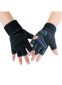 Buy Gym Gloves, Workout Gloves with Wrist Wrap Support for Men and Women, Weight Lifting Gloves with Excellent Grip, Full Palm Protection for Weightlifting, Training, Fitness, Hanging, Pull ups in Saudi Arabia