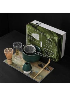 اشتري 7Pcs Matcha Whisk Set, Japanese Tea Set, Include Matcha Bowl, Matcha Bamboo Whisk, Scoop, Stainless Steel Tea Sifter, Whisk Holder, Matcha Whisk Set, Matcha Green Tea Making Kit (Dark Green) في الامارات