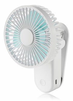 Buy USB Desk Fan with Magnetic Clip, Mini Clip on Fan, Portable Cooling Fan with 3 Speed,180° Adjustable USB Fan, Personal Quiet Electric Fan for Home Office Camping (White) in Saudi Arabia