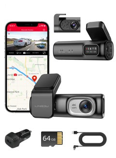 اشتري Dash Cam Car Dash Camera 1080P Dash Cam Front and Rear Inside, Dual Dash Cam Front 4K and Inside 1080P with GPS, 5G WiFi, APP and Voice Control, Loop Recording, G-Sensor, WDR, Parking Monitor في السعودية