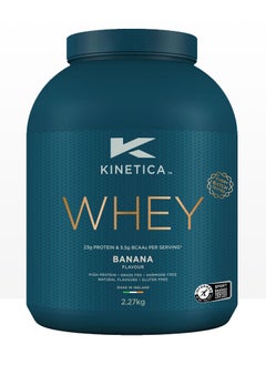 Buy Kinetica Whey Protein Powder, Banana, 2.27Kg, 23G Protein Per Serving, 76 Servings. Whey Protein From Irish Grass-Fed Cows, Excellent Mixability And Taste in UAE