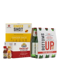 اشتري Ginger Beverages Set 16pc Ginger Shot 30ml, 16pc Gisneng Shot 30ml and 6pc ginger brew 330ml في الامارات