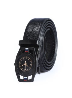 Buy 125CM Casual Versatile Wear Resistant Leather Automatic Buckle Belt in UAE