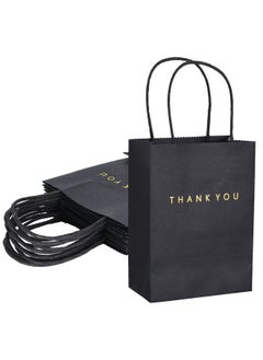 Buy Thank You Gift Bags 50 Pack 5.9 X 3.1 X 8.3'' Back Paper Bags With Handles Back Gift Bags For Retail Weddingparty Shopping in UAE