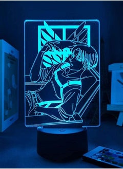 اشتري Gift for Boys New 2022 3D Light Anime Attack Giant Levi Ackerman Home Anime Light Comic Multicolor Night Light LED Panel Light USB Light LED في الامارات