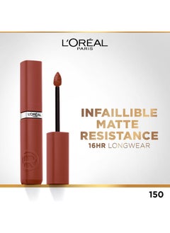 Buy L'Oréal Paris Infaillible Matte Resistance Liquid Lipstick With Hyaluronic Acid - 150 Lazy Sunday in Saudi Arabia