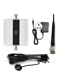 Buy Silver GSM900MHZ N Female Mobile Phone Signal Amplifier Receiver Repeater 100-240V (UK ) in UAE