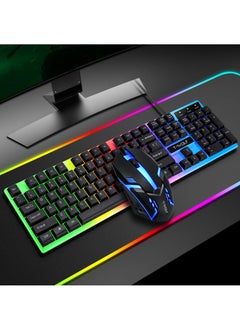 Buy Gaming Keyboard Mouse Combo Rainbow LED Backlit Ambient Light Illuminated Character Wired USB Keyboard Mice Compatible with Windows XP/7/10 MacBook PS4 PS5 Xbox one Value Combo Set in Saudi Arabia