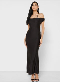 Buy Bardot Bodycon Maxi Dress with Back Tie Up Detail in Saudi Arabia