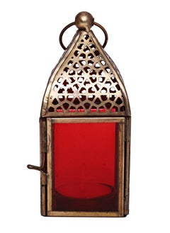 اشتري HilalFul  Handmade Lantern, Small | Suitable for Living Room, Bedroom and Outdoor | Perfect Festive Gift for Home Decoration in Ramadan, Eid, Birthdays, Weddings, Housewarming | Made of Iron | Red في الامارات