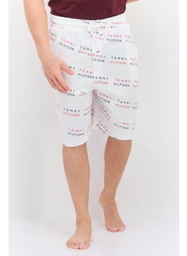 اشتري Men Allover Print Drawstring Pajama Shorts, White في الامارات