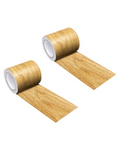 Buy Wood Grain Repair Tape, 2 Roll, Self Adhesive Wood Grain Repair Patch for Tables, Waterproof Multi-Use Furniture Door Floor Tape for kitchen, living room decoration (Natural oak) in UAE