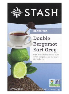 Buy Black Tea Double Bergamot Earl Grey 18 Tea Bags 1.1 oz (33 g) in UAE