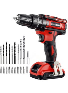Buy Cordless Drill Driver 21V, Cordless Hammer Drill with 1 Batteries 2.0Ah, 25+3 Torque, 42N.m Max Electric Drill, 2 Speed, LED Light for Home and Garden DIY Project in Saudi Arabia