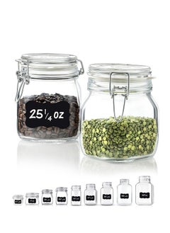 اشتري Glass Fido Jars Hermetic Sealed Hinged Airtight Lid For Fermenting Pantry Kitchen Storage Jars Bulk Food Storage Containers With Paksh Chalkboard Labels (2 Pack) (25 1/4 Ounce (.75 Liter)) في الامارات