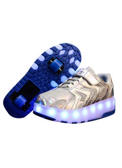 Buy Breathability Roller Shoes USB Charge Girls Boys Sneakers with Wheels LED Roller Skates Shoes in Saudi Arabia