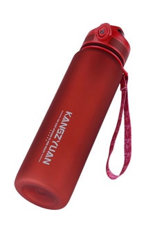 Buy Sports Water Bottle 1000ML Protein Shaker Outdoor Travel Portable Leakproof Drinkware Plastic Drink Bottle BPA Free Red in UAE