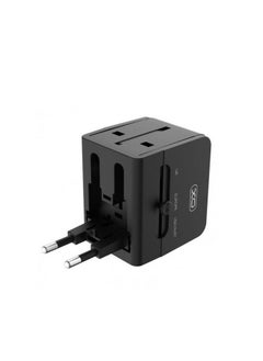 Buy INET Travel Adaptor Charger Can Use for All Countries for UK EU US 2USB Port 2.1A (Max) in UAE