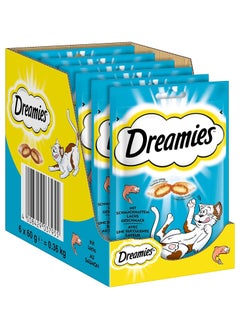 Buy Dreamies Cat Treats Salmon Flavored - Pack Of 6 X 60g in UAE