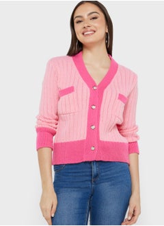 Buy Contrast Trim Detail Cardigan in Saudi Arabia