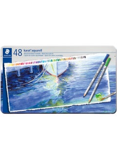 اشتري Staedtler karat 125m48 aquarell colored pencils in metal box - set of 48 في مصر